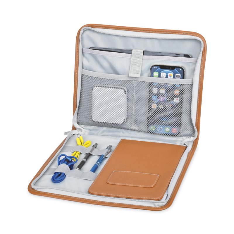 Custom Mobile Office Hybrid Padfolio - Quiet Grey Heather - 2