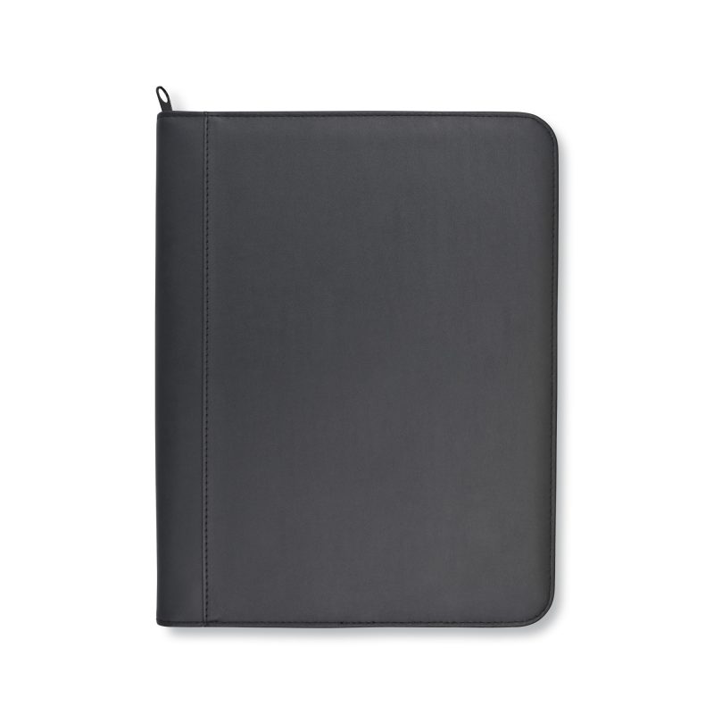 Custom Morgan Executive Zippered Padfolio - Black - 1
