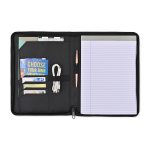 Custom Morgan Executive Zippered Padfolio - Black - 2