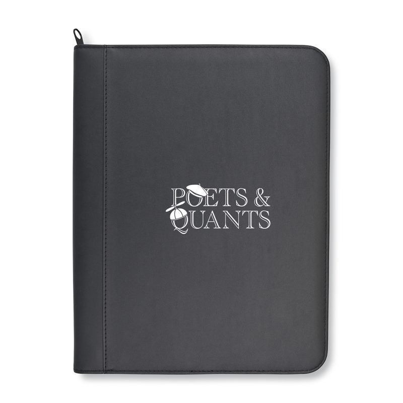 Custom Morgan Executive Zippered Padfolio - Black