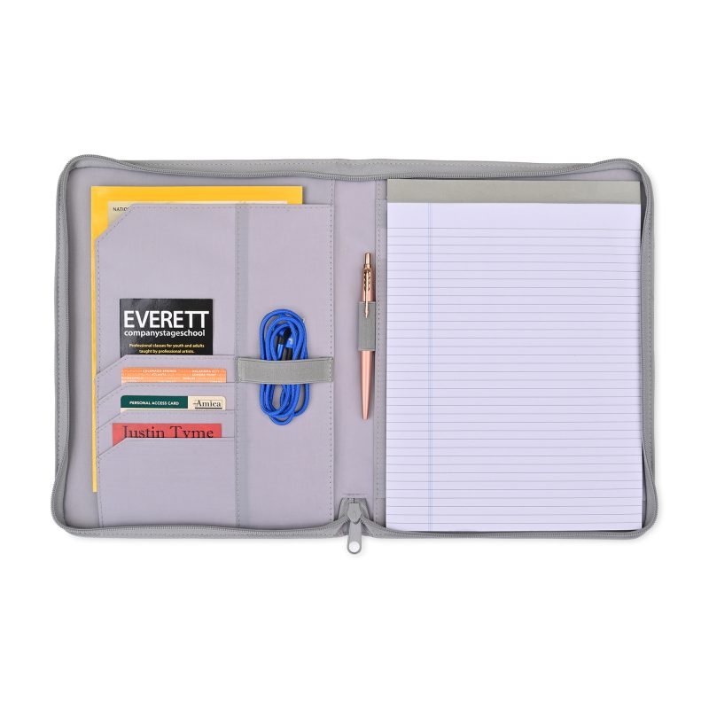 Custom Morgan Executive Zippered Padfolio - Greystone - 2