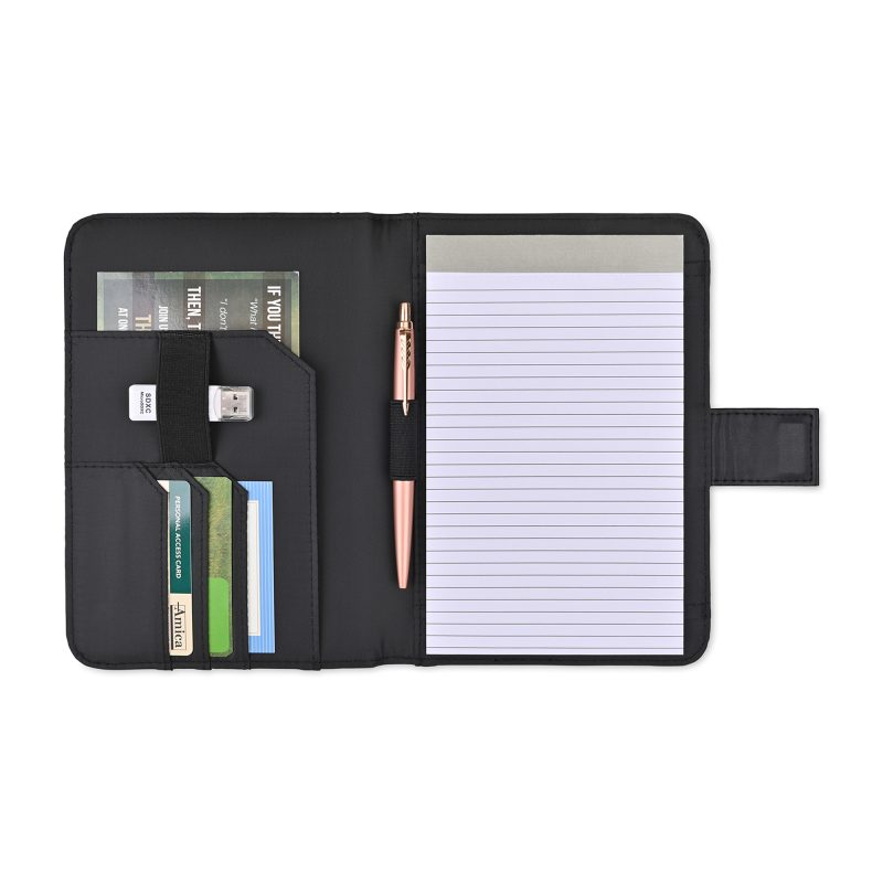 Custom Morgan Junior Magnetic Padfolio - Black - 2