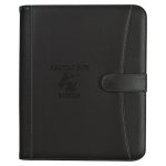 Custom Pebble Grain Zippered Portfolio With Calculator - 1