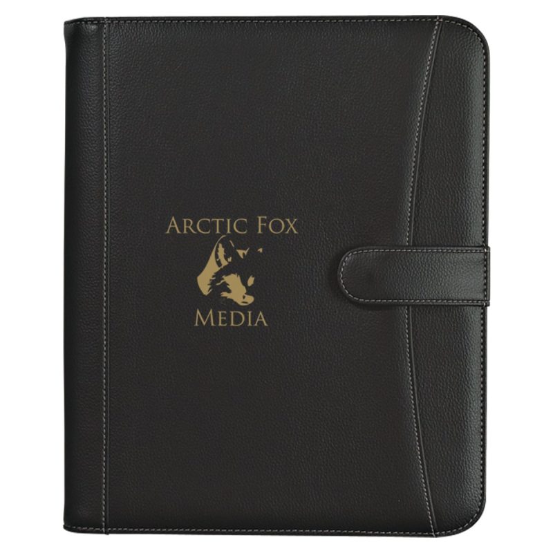 Custom Pebble Grain Zippered Portfolio With Calculator - 3