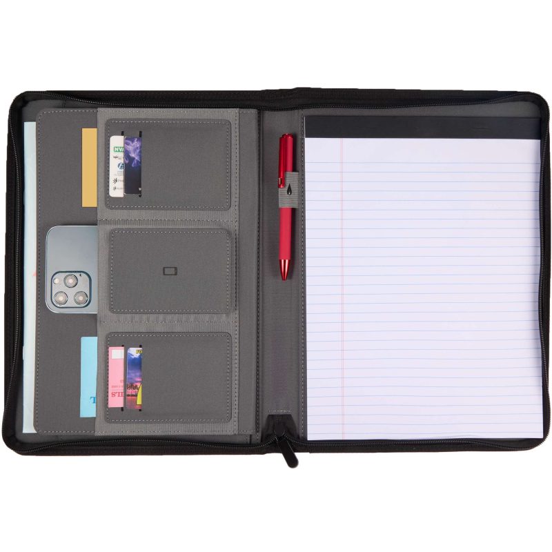 Custom Puffer Zippered Padfolio with FSC® Recycled Paper - 6