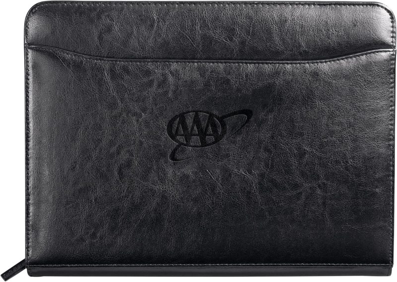 Custom Renaissance Italian Style Leather Zippered Padfolio with FSC® Mix Paper - 2