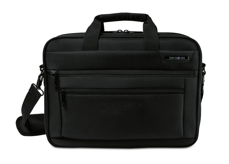 Custom Samsonite Classic Business Perfect Fit Two Gusset Laptop Portfolio - Black - 1