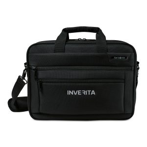 Custom Samsonite Classic Business Perfect Fit Two Gusset Laptop Portfolio - Black