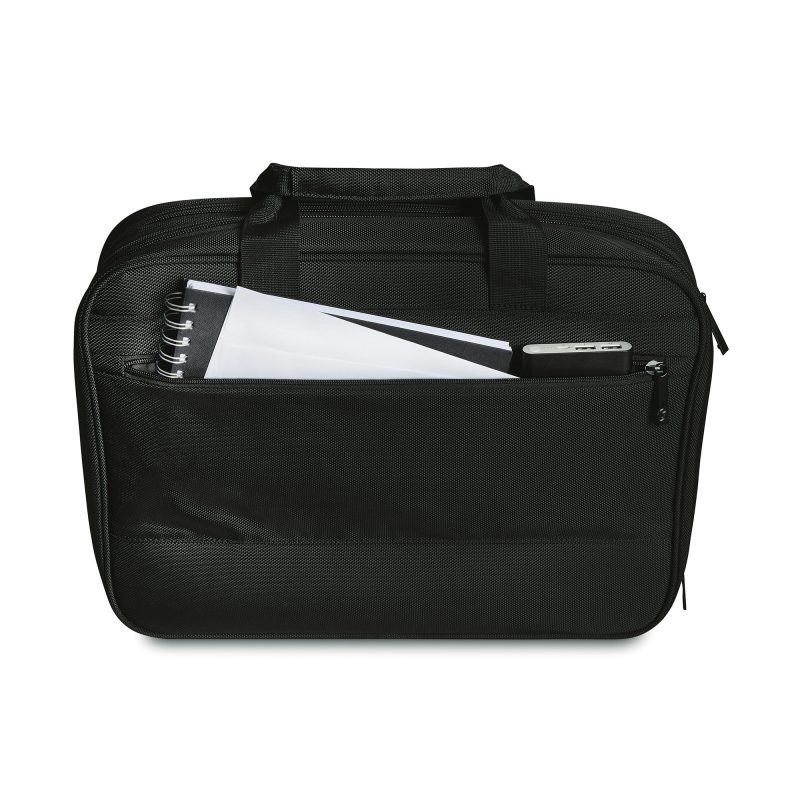 Custom Samsonite Classic Business Perfect Fit Two Gusset Laptop Portfolio - Black - 4