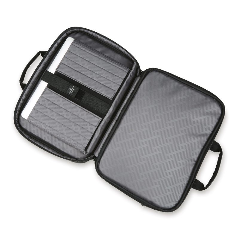 Custom Samsonite Classic Business Perfect Fit Two Gusset Laptop Portfolio - Black - 8