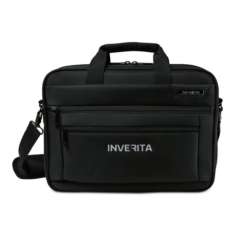 Custom Samsonite Classic Business Perfect Fit Two Gusset Laptop Portfolio - Black