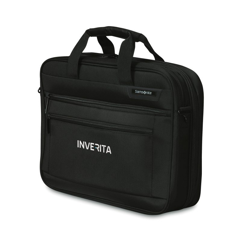 Custom Samsonite Classic Business Perfect Fit Two Gusset Laptop Portfolio - Black - 9