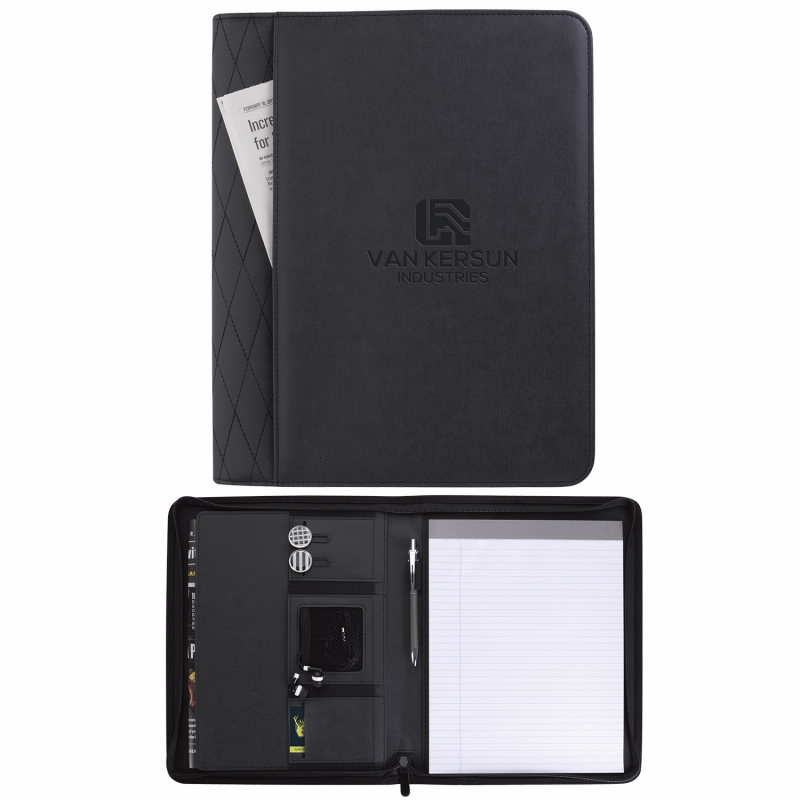 Custom Stitch Zippered Padfolio