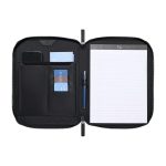 Custom Travis & Wells Envoy Executive Zipper Close Padfolio - Black - 2