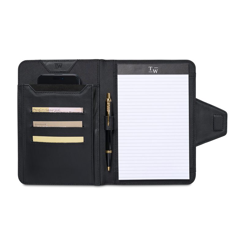 Custom Travis & Wells Envoy Junior Magnet Close Padfolio - Black - 3