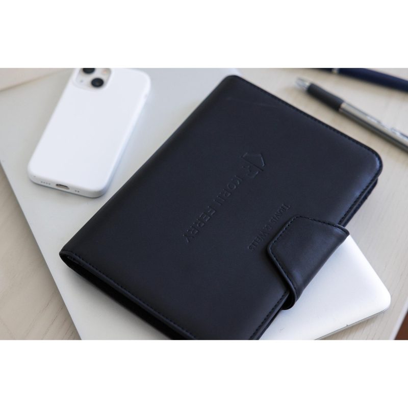 Custom Travis & Wells Envoy Junior Magnet Close Padfolio - Black - 4