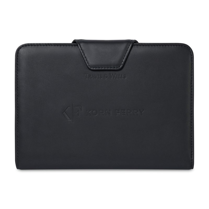 Custom Travis & Wells Envoy Junior Magnet Close Padfolio - Black