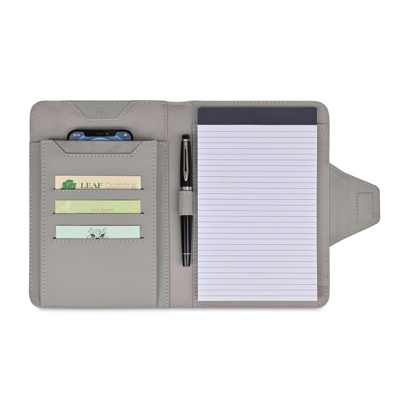 Custom Travis & Wells Envoy Junior Magnet Close Padfolio - Taupe - 2