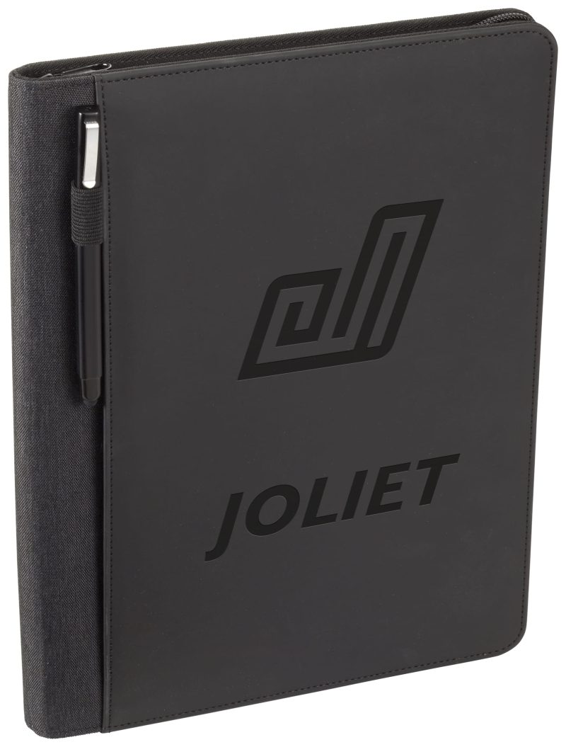 Custom Vienna Heathered Zippered Padfolio with FSC® Mix Paper - 2