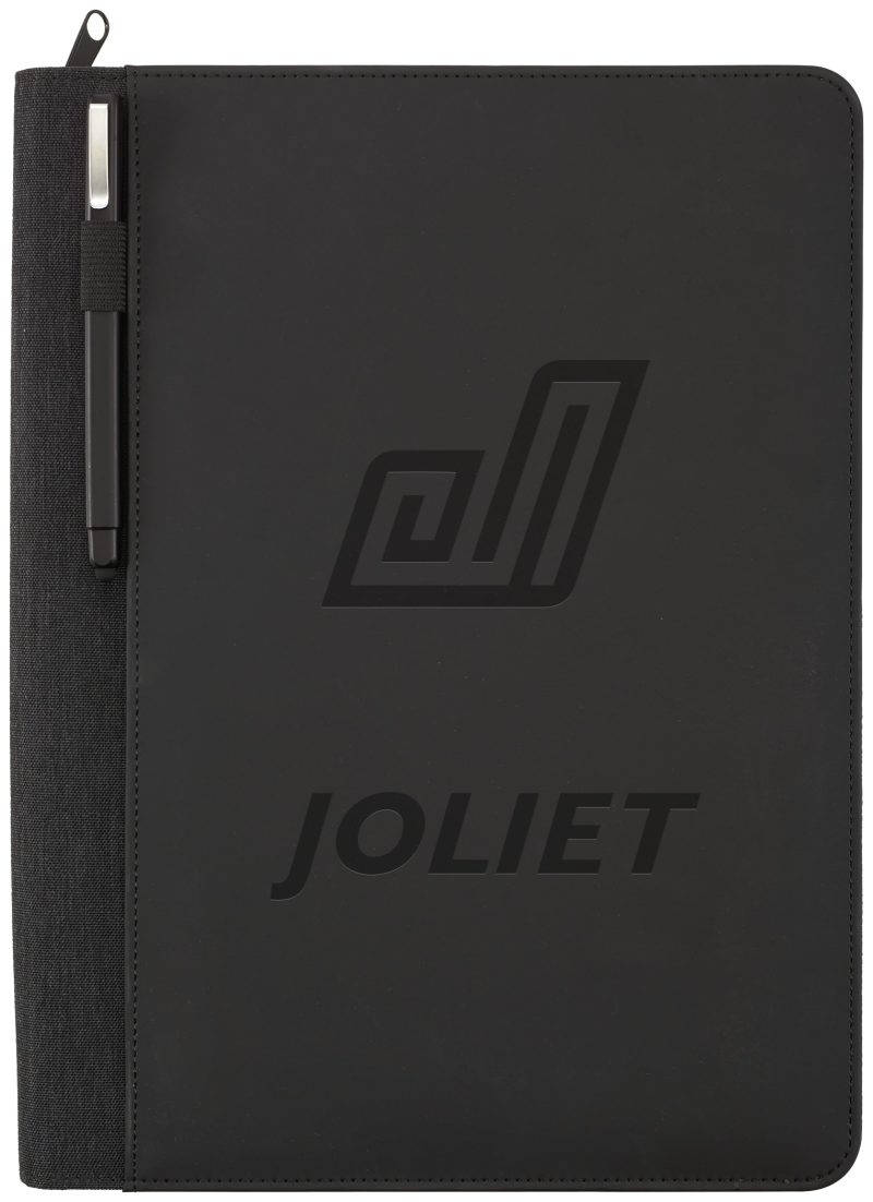 Custom Vienna Heathered Zippered Padfolio with FSC® Mix Paper - 3