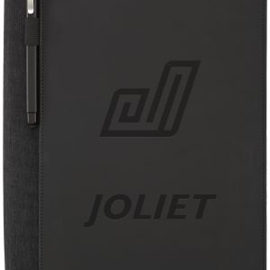 Custom Vienna Heathered Zippered Padfolio with FSC® Mix Paper