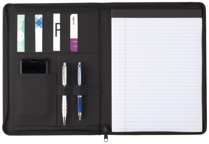 Custom Vienna Heathered Zippered Padfolio with FSC® Mix Paper - 8