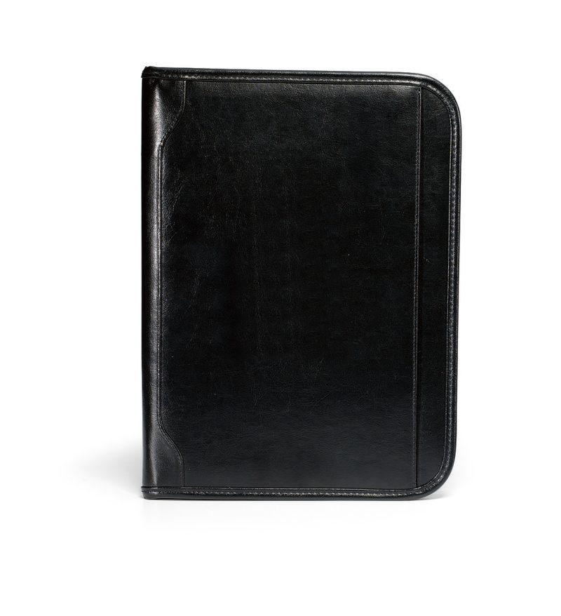 Custom Vintage Leather Padfolio - Black - 1