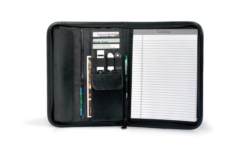 Custom Vintage Leather Padfolio - Black - 2