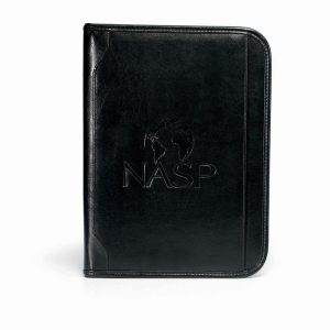 Custom Vintage Leather Padfolio - Black