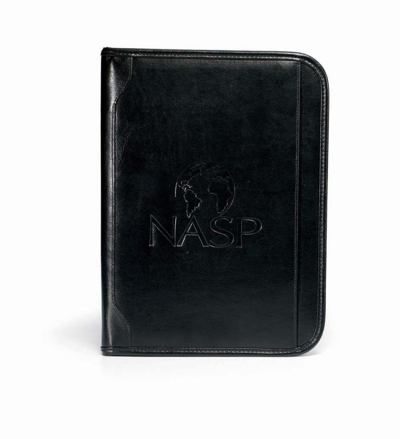 Custom Vintage Leather Padfolio - Black