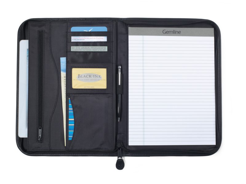 Custom Wall Street Padfolio - Black - 2