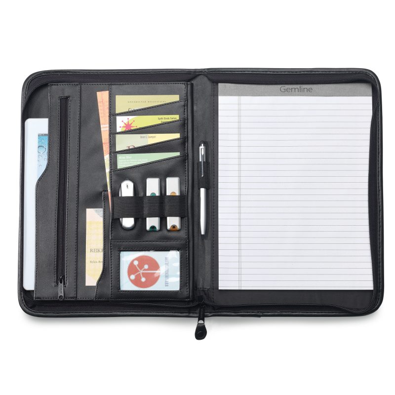 Custom Wall Street Padfolio II - Black - 2