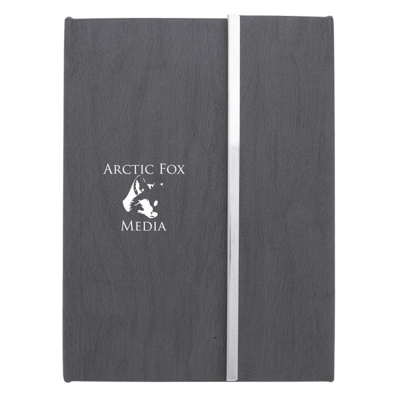 Custom Woodgrain Padfolio With Sticky Notes And Flags - 3